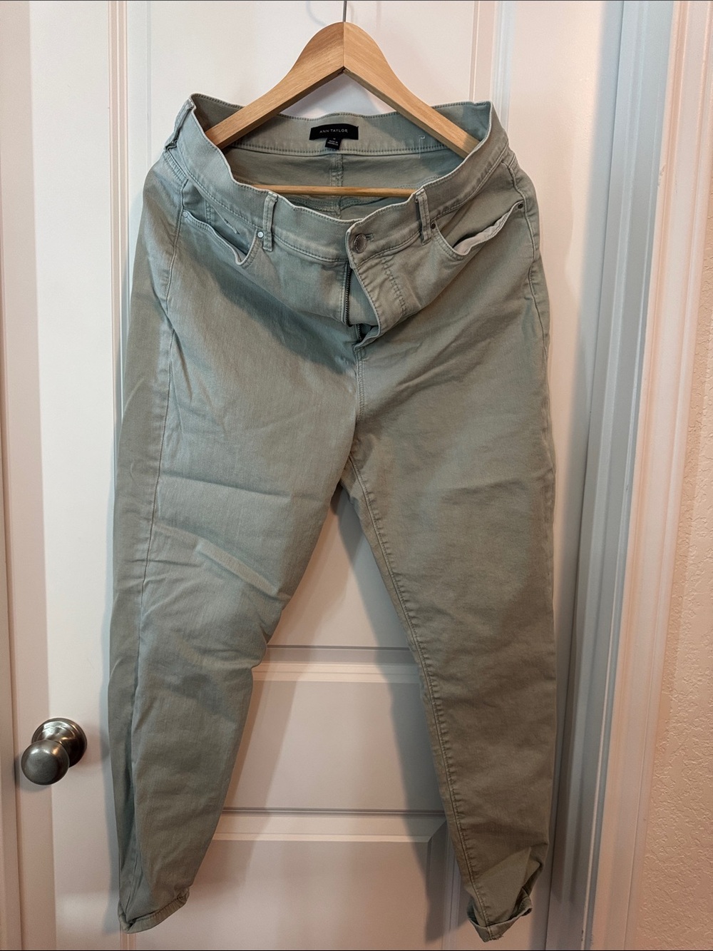 WoMen's Slim Chino Pants in Light Sage